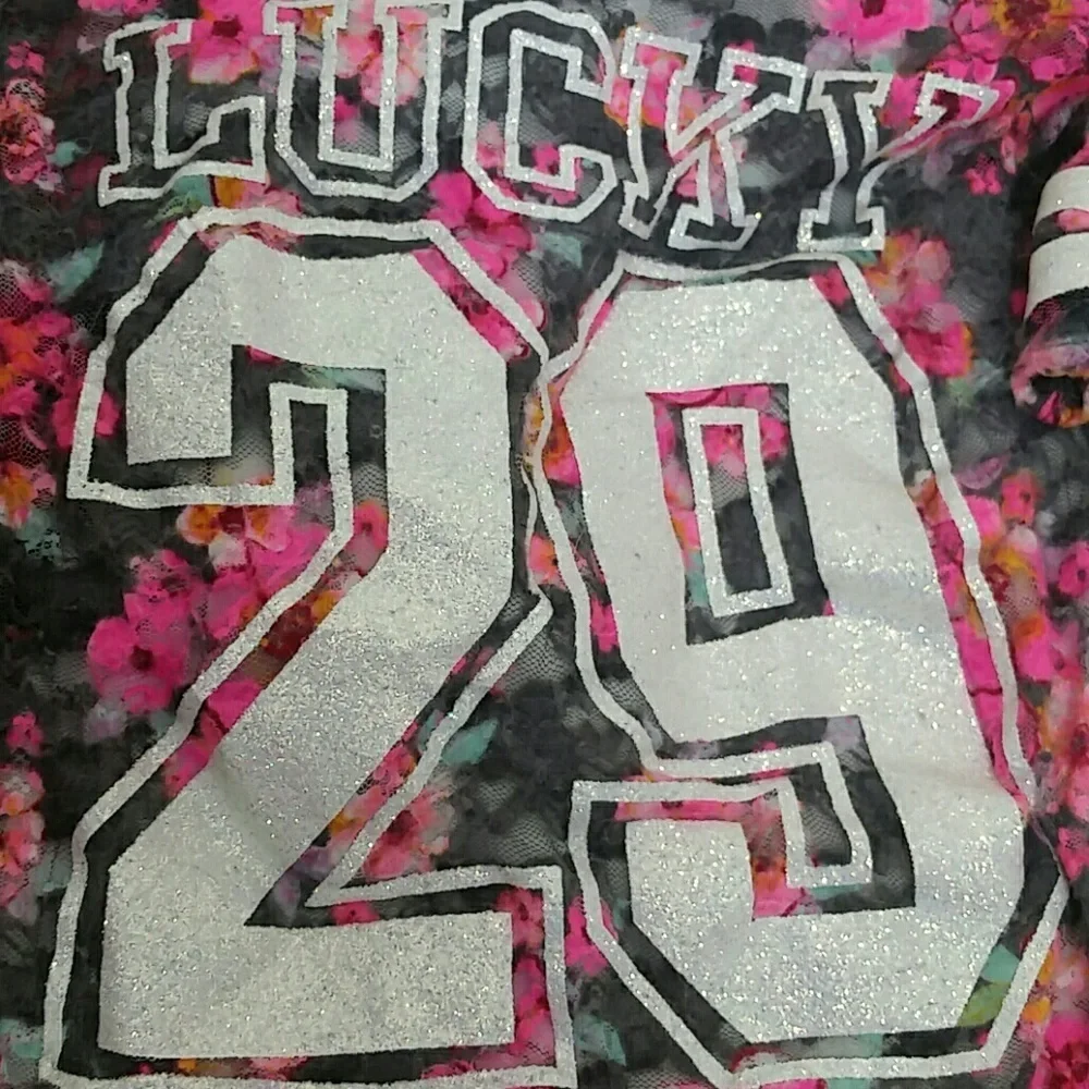 Justice T-shirt graphic short sleeve floral pink